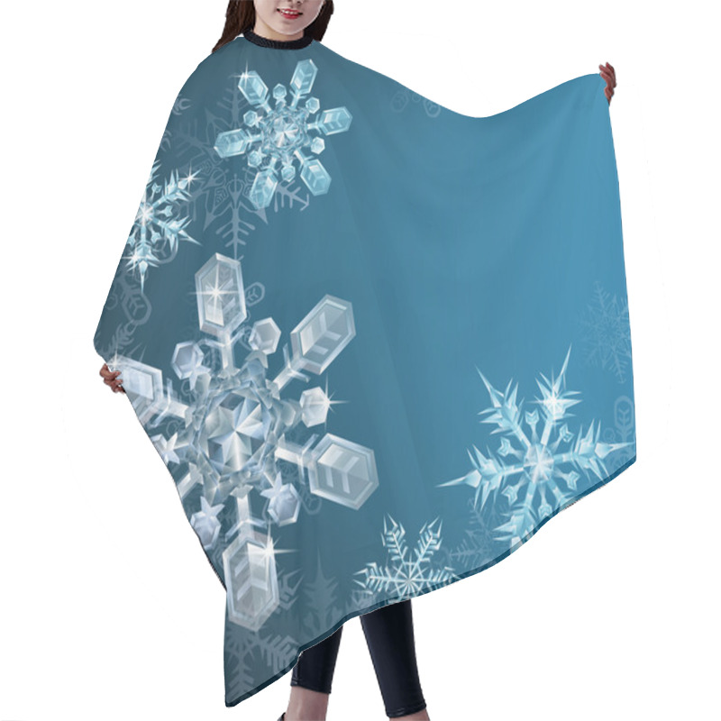 Personality  Blue Christmas Snowflake Background Hair Cutting Cape