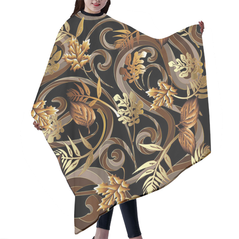 Personality  Leafy Floral Modern 3d Seamless Pattern. Hair Cutting Cape