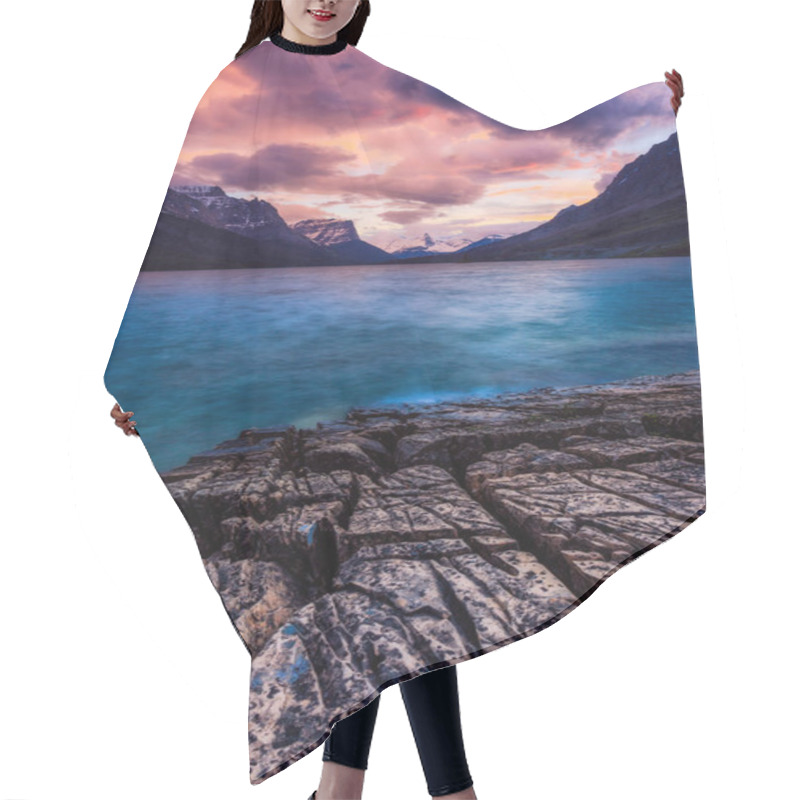 Personality  Sunset On The Shore Of St Mary Lake In Glacier National Park, Mo Hair Cutting Cape