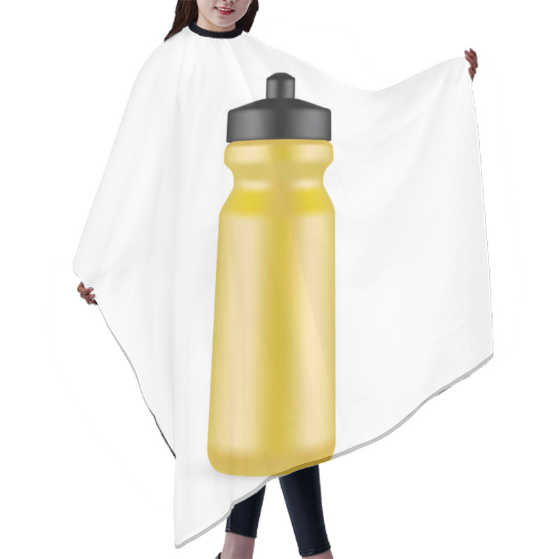 Personality  Yellow Plastic Sports Bottle Mockup, Isolated On White Background. Vector Illustration Hair Cutting Cape