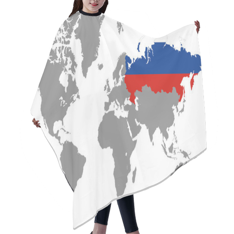 Personality  Russia In World Map, World Map, Geographic Map, Russia Map, Russia Border Line, Asia, Africa, Europe, North America, South America, Australia Oceania Hair Cutting Cape