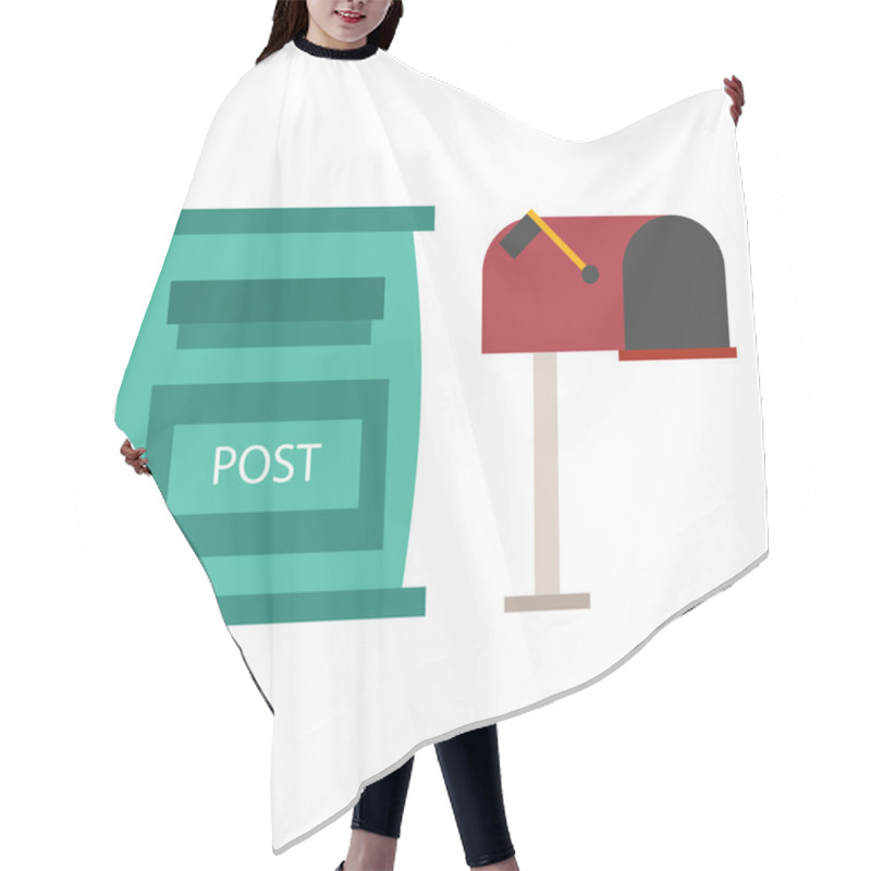 Personality  Post Mailbox Vector Illustration Hair Cutting Cape