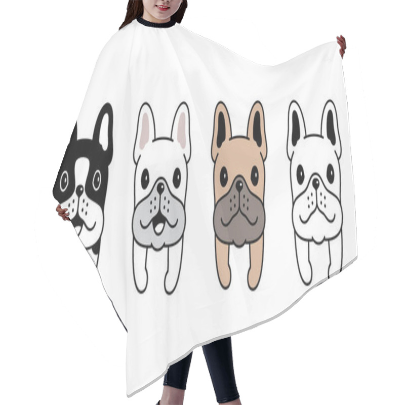 Personality  Dog Vector French Bulldog Icon Puppy Pet Breed Character Cartoon Symbol Scarf Illustration Design Hair Cutting Cape