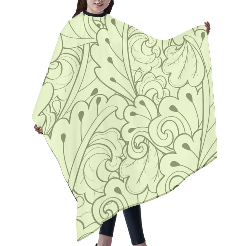 Personality  Seamless Floral Pattern Hair Cutting Cape