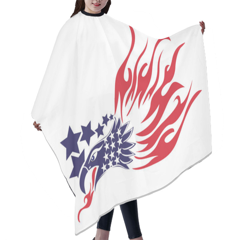 Personality  Bald Eagle American Flag Logo Hair Cutting Cape