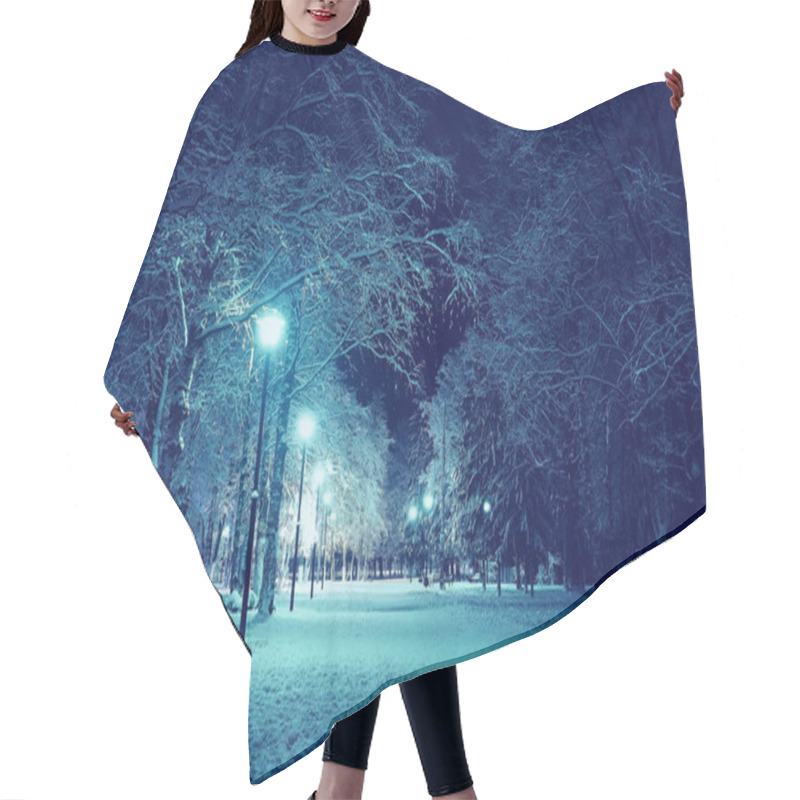 Personality  Night Landscape In Winter City Hair Cutting Cape