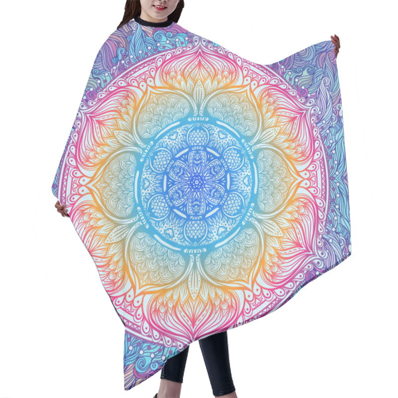 Personality  Vector Ornamental Mandala Inspired Ethnic Art, Patterned Indian  Hair Cutting Cape