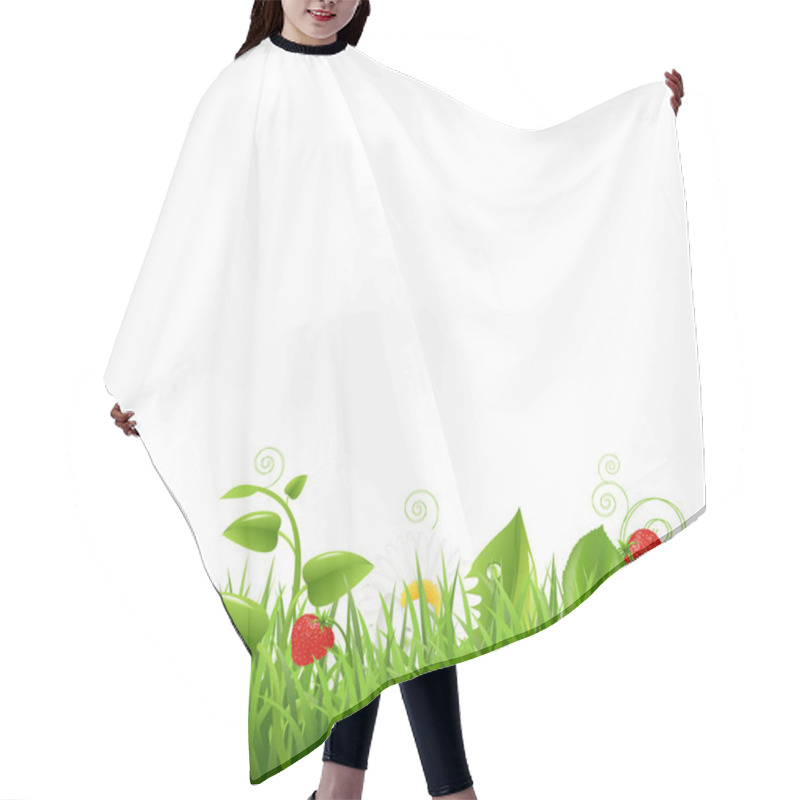 Personality  Grass Border With Ladybug And Leaf Hair Cutting Cape