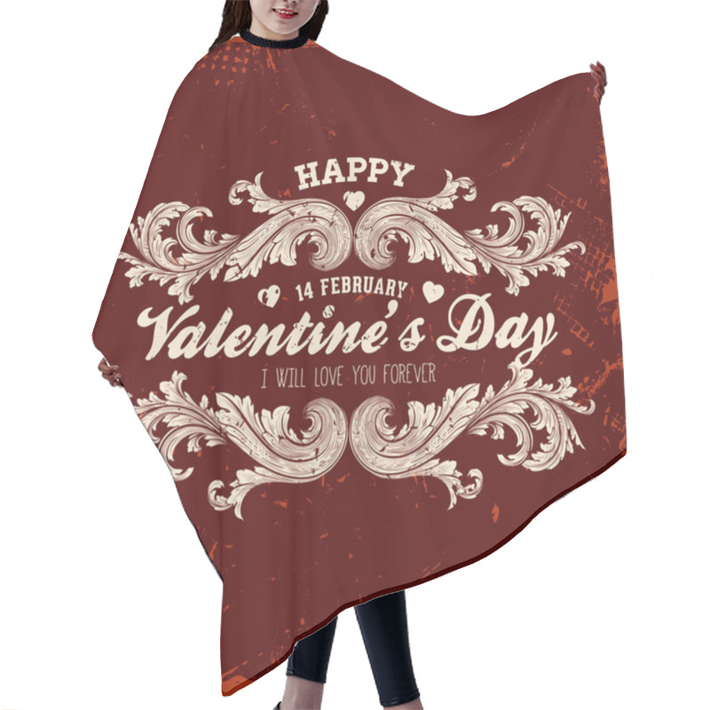 Personality  Happy Valentines Day Card Design. Hair Cutting Cape