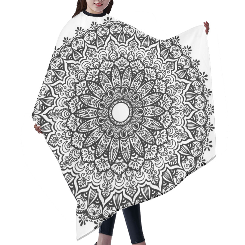 Personality  Mandala Oriental Pattern. Vector Repeat Circle Illustration, Col Hair Cutting Cape