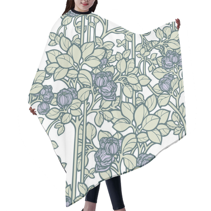 Personality  Floral Seamless Pattern. Flowers Roses Illustration Hair Cutting Cape