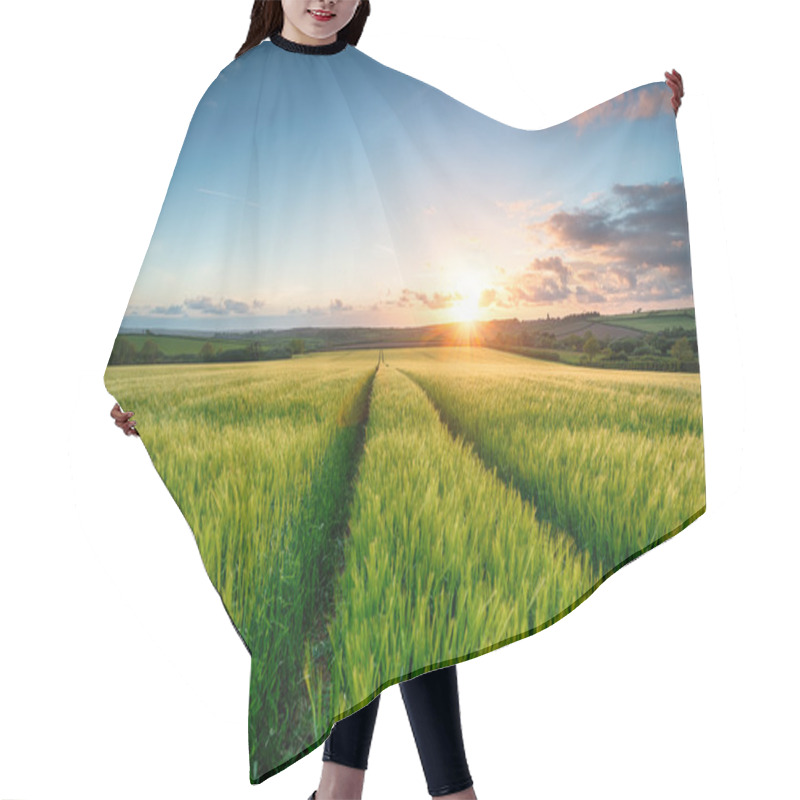 Personality  Sunset Over Barley Fields Hair Cutting Cape