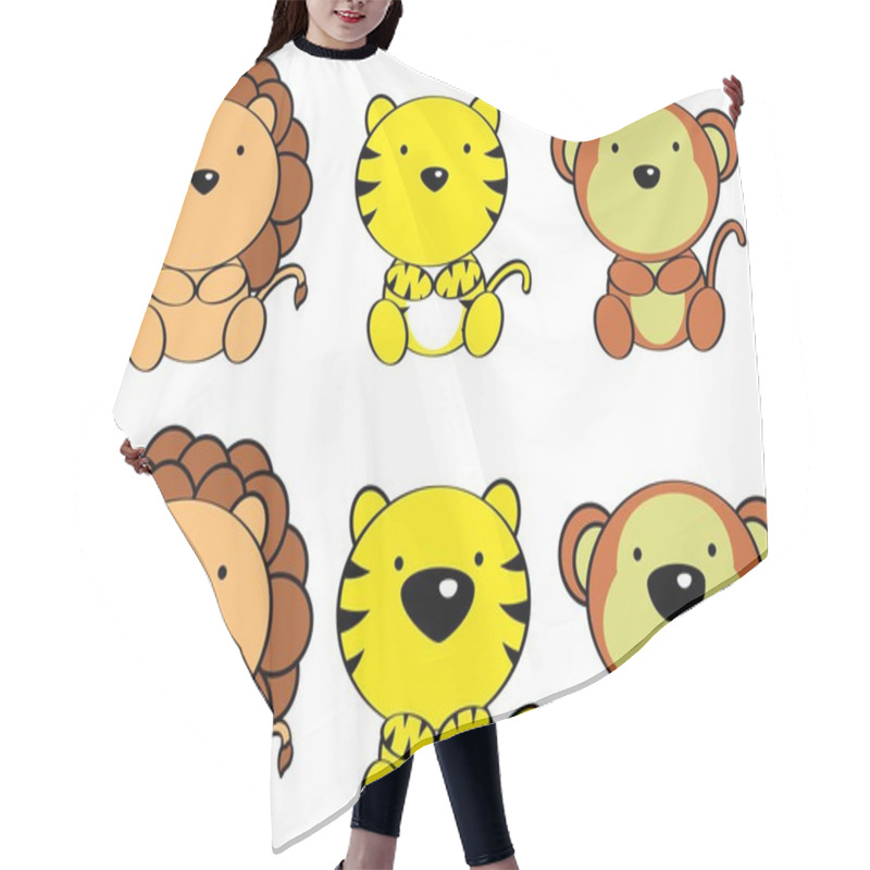 Personality  Cute Baby Jungle Animals Cartoon Set Hair Cutting Cape