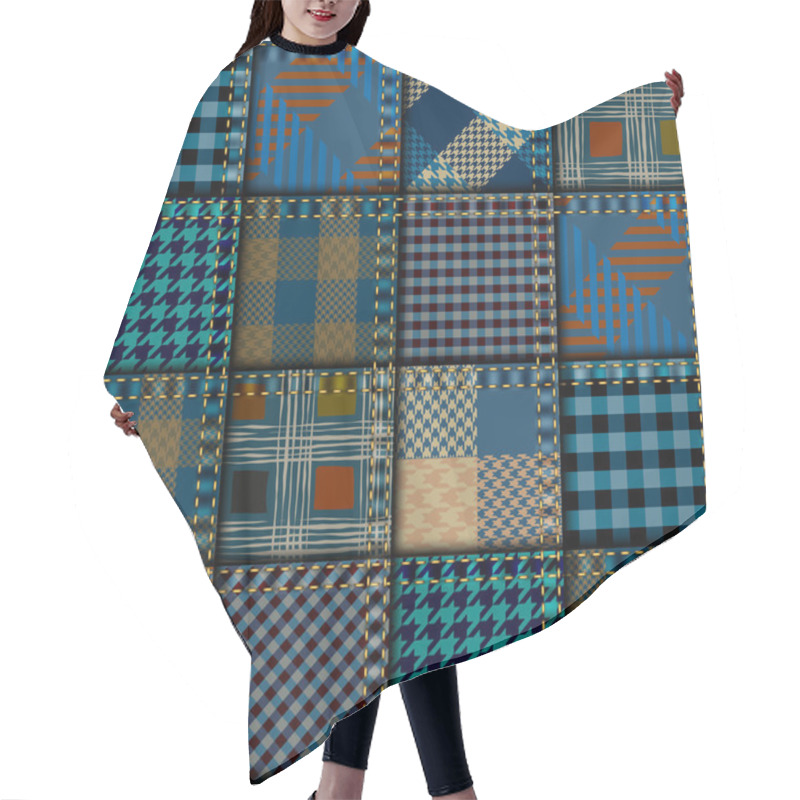 Personality  Seamless Patchwork Pattern Hair Cutting Cape