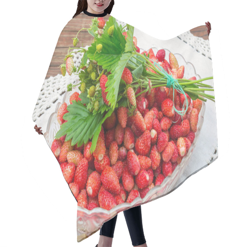 Personality  Oval Dish Filled With Ripe Strawberries  Hair Cutting Cape