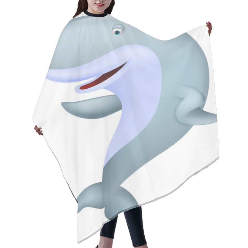 Personality  Cute Whale Cartoon Waving Hair Cutting Cape