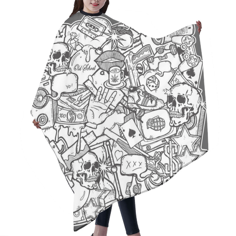 Personality  Illustration Of Mix Background Hair Cutting Cape