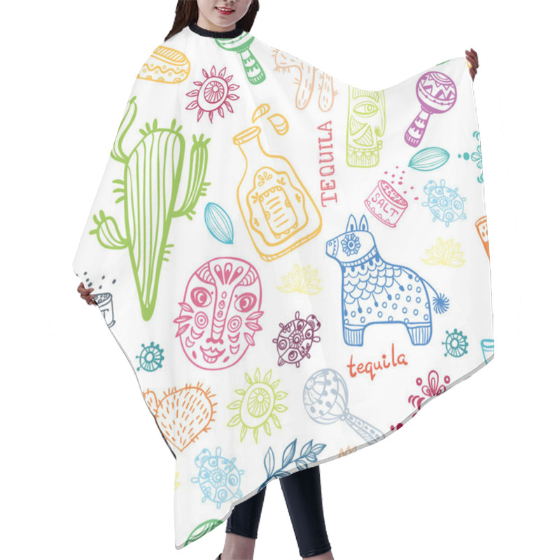 Personality  Mexico Illustrations Collection, Pattern, Vector Hair Cutting Cape