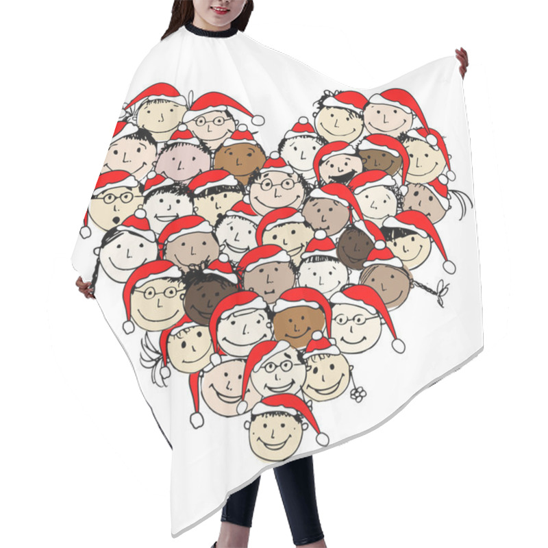 Personality  Merry Christmas! Happy Peoples For Your Design Hair Cutting Cape