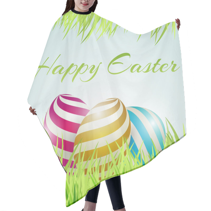 Personality  Vector Background For Happy Easter With Eggs. Hair Cutting Cape