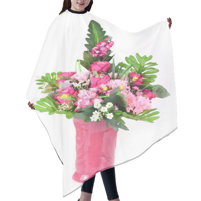 Personality  Flowers In Vase Isolated Hair Cutting Cape