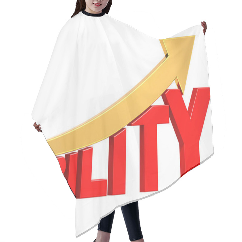 Personality  Golden Arrow With Ability Word, 3d Rendering Hair Cutting Cape