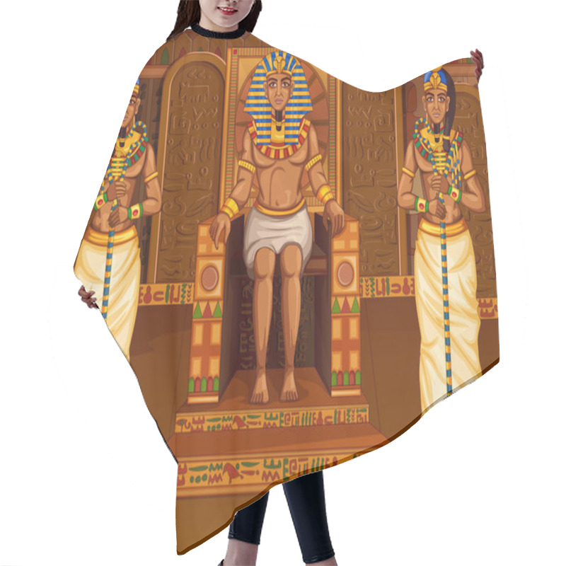 Personality  Egyptian Civiliziation King Pharaoh God On Egypt Palace Backdrop Hair Cutting Cape