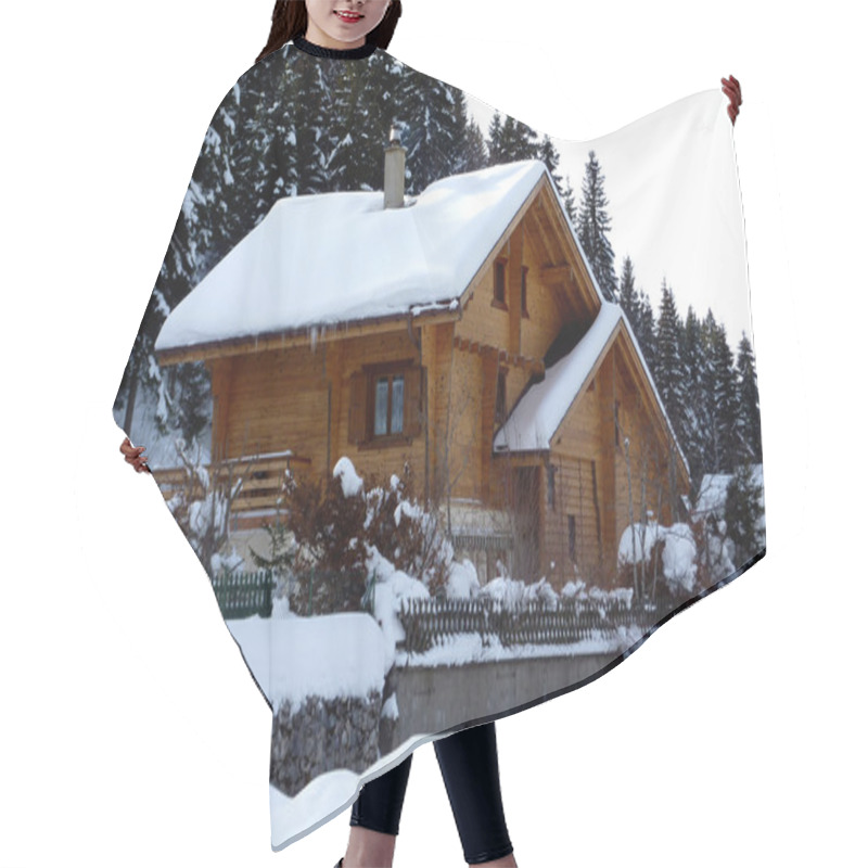 Personality  Chalet In Jura Mountain By Winter Hair Cutting Cape