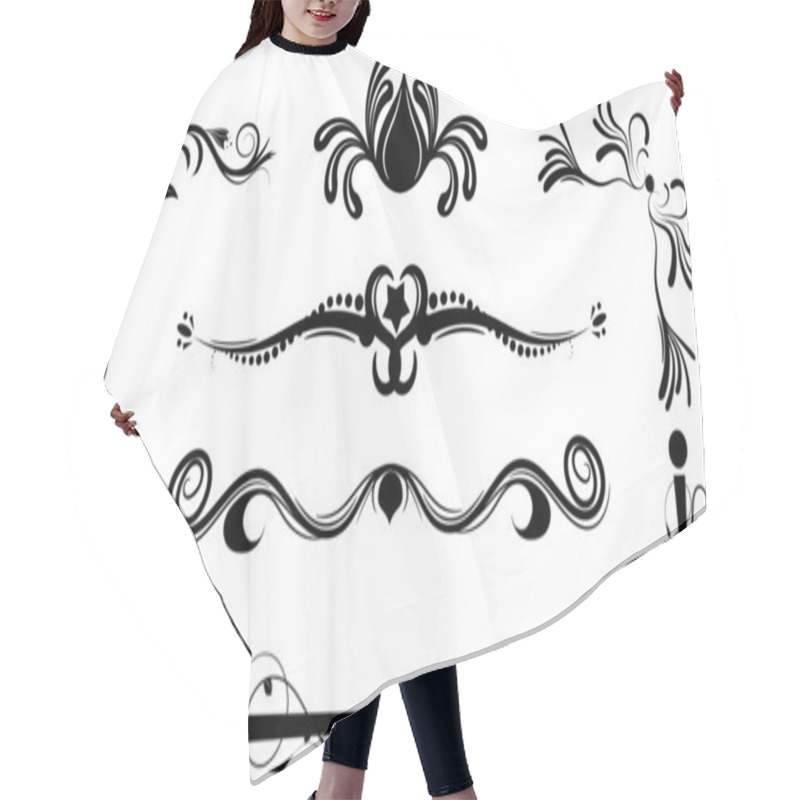 Personality  Set Of Swirling Graphic Elements Vector Hair Cutting Cape