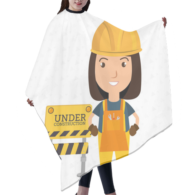 Personality  Under Construction Worker Website Hair Cutting Cape