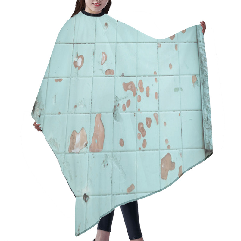 Personality  Blue Broken Ceramic Tiles Hair Cutting Cape