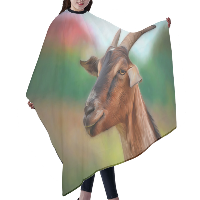 Personality  Drawing Goats, Portrait Hair Cutting Cape