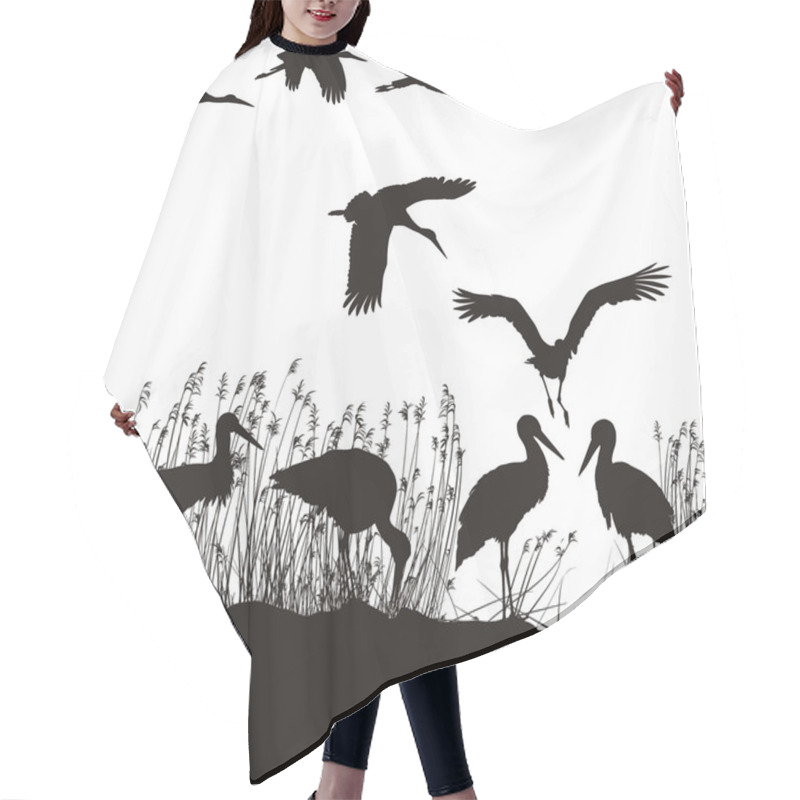 Personality  Storks In Peat Hair Cutting Cape