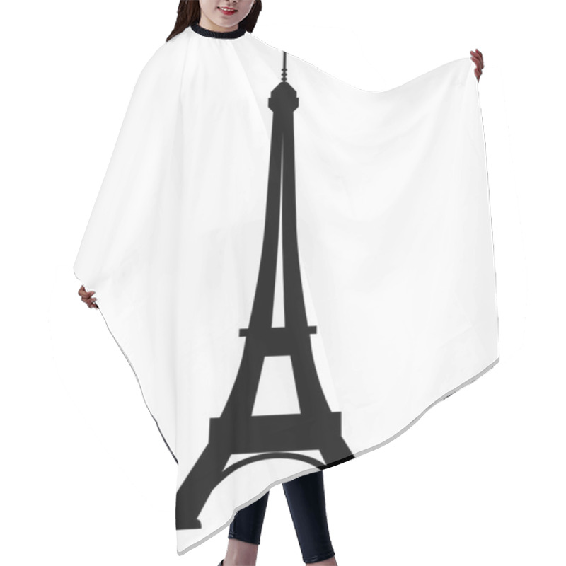 Personality  Eiffel Tower Vector Illustration Hair Cutting Cape