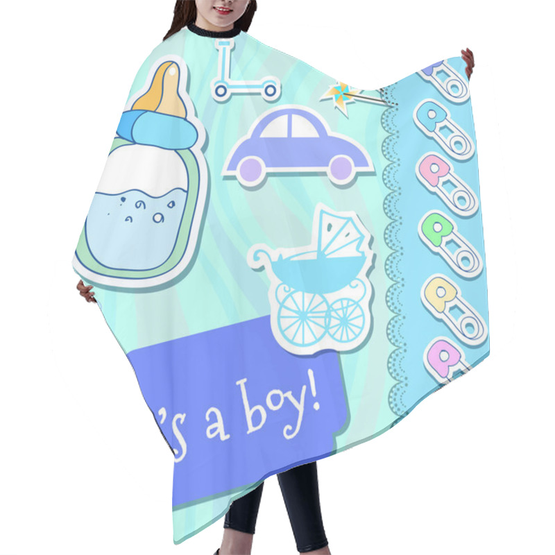 Personality  Vector Baby Boy Greeting Card Hair Cutting Cape