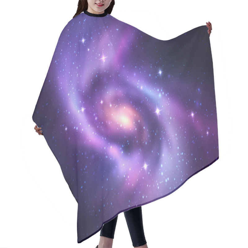 Personality  Space Vector Background With Realistic Spiral Galaxy And Stars Hair Cutting Cape