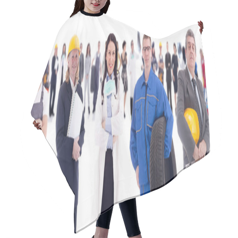 Personality  Group Of Successes People Hair Cutting Cape