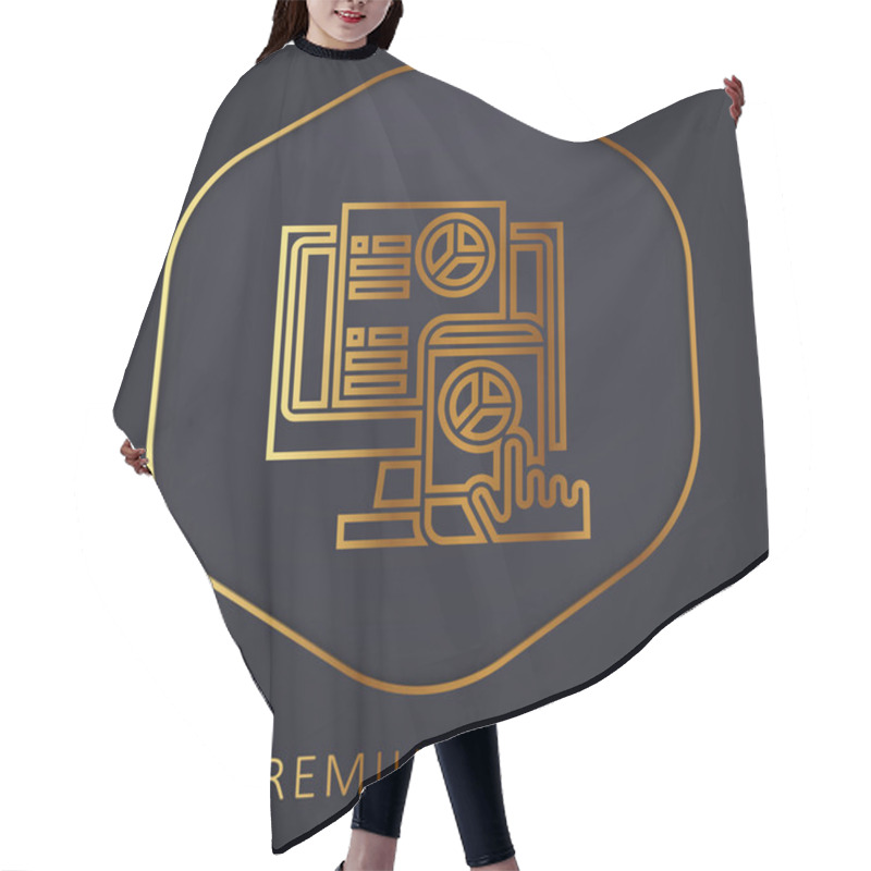 Personality  Analysis Golden Line Premium Logo Or Icon Hair Cutting Cape