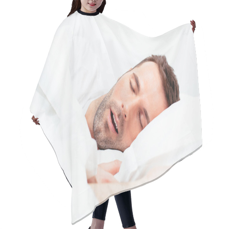 Personality  Man Sleeping With Open Mouth Hair Cutting Cape