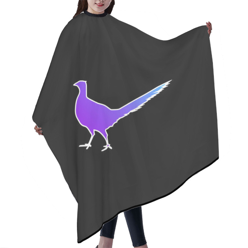 Personality  Bird Peasant Animal Shape Blue Gradient Vector Icon Hair Cutting Cape