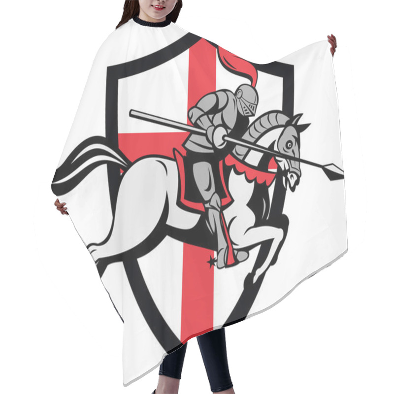 Personality  English Knight Riding Horse England Flag Retro Hair Cutting Cape