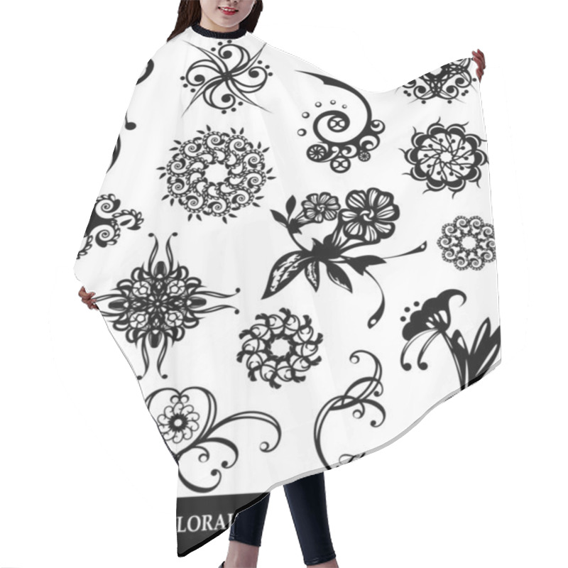 Personality  Floral Design Elements Collection Hair Cutting Cape