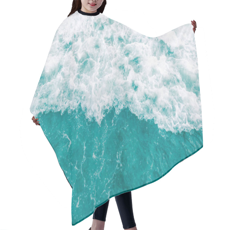 Personality  Turquoise Olive Green Ocean Wave During Summer Tide Hair Cutting Cape