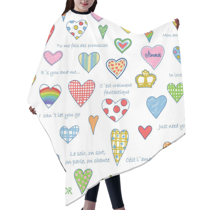 Personality  Heart Love Pattern Hair Cutting Cape