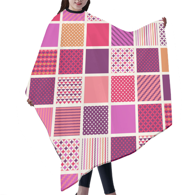 Personality  Geometric Squares Pattern Hair Cutting Cape