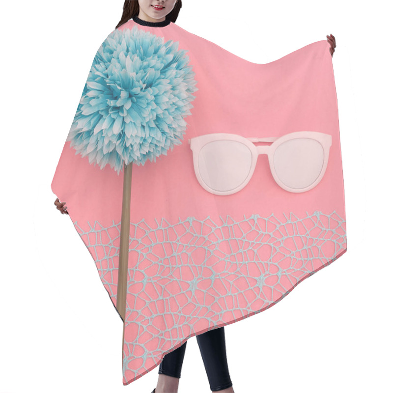 Personality  Summer Style. Sunglasses. Minimal Art Design Hair Cutting Cape