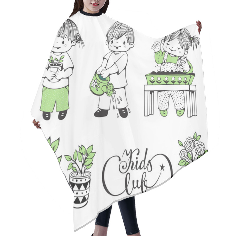 Personality  Kids Club Illustration  Hair Cutting Cape