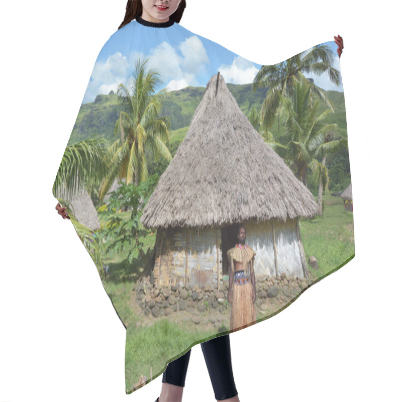 Personality  Indigenous Fijian Man Dressed In Traditional Fijian Costume, Sta Hair Cutting Cape