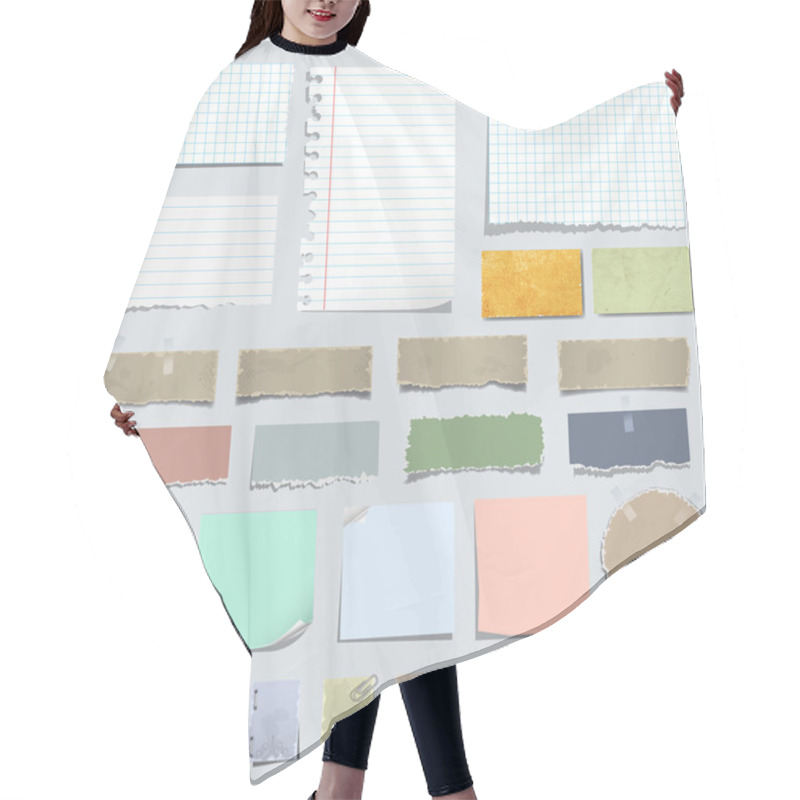 Personality  Vector Set Of Various Notes Paper Hair Cutting Cape