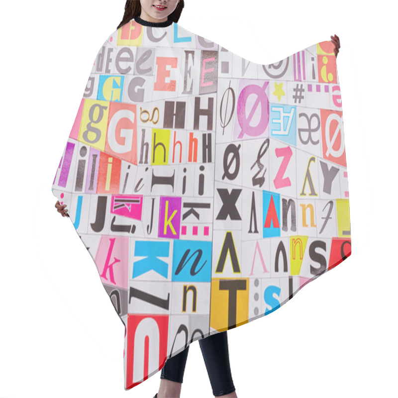 Personality  Letters From Magazine Clippings Hair Cutting Cape